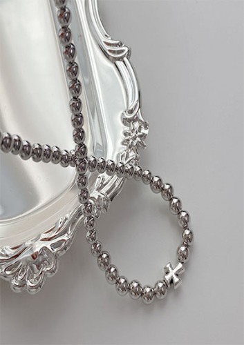 silver ball volume choker necklace
